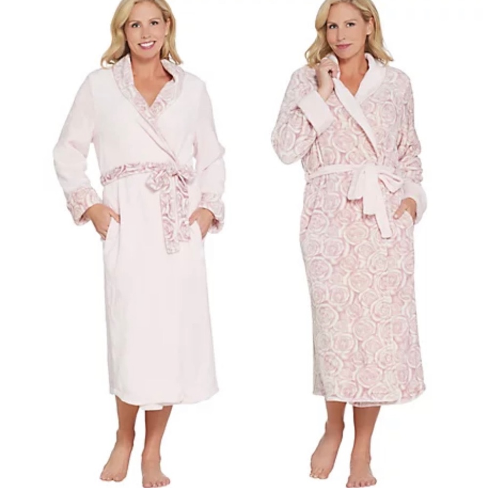 Casa zeta jones xl pink reversible plush robe